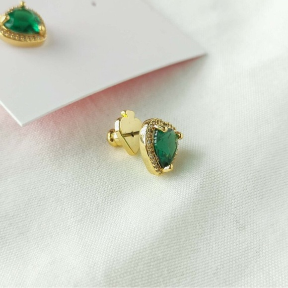 NWT Kate Spade Emerald Green CZ Earrings - Picture 3 of 4